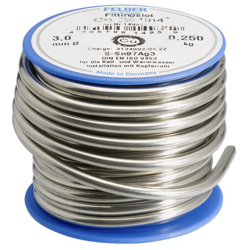 FITTG SOLDER 1S 3MM/COIL 250GR